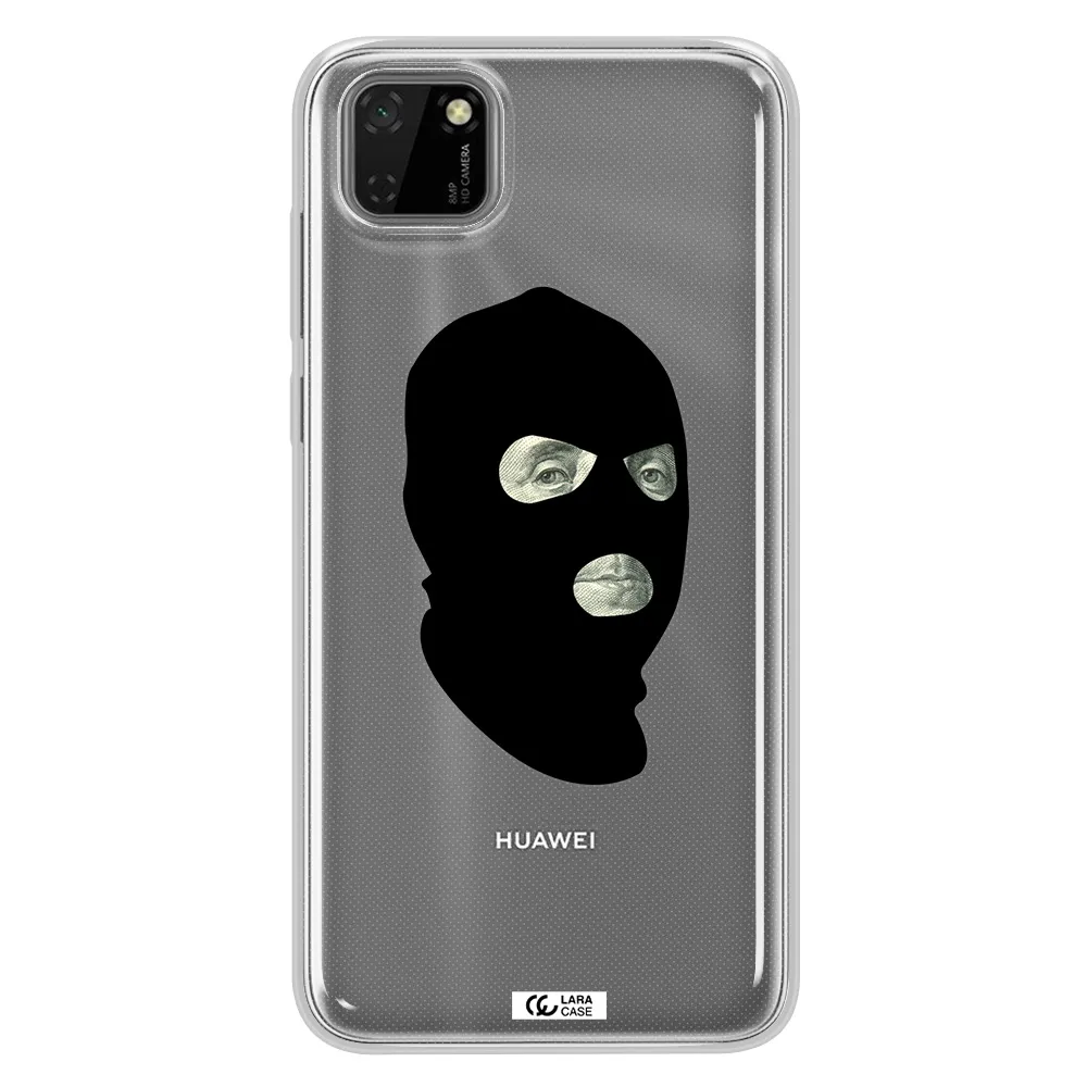 a person wearing a mask Huawei Y5P Clear TPU Case