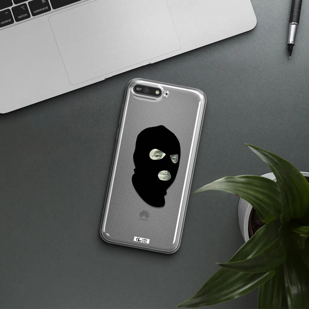 a person wearing a mask Huawei Y6 2018 Clear TPU Case