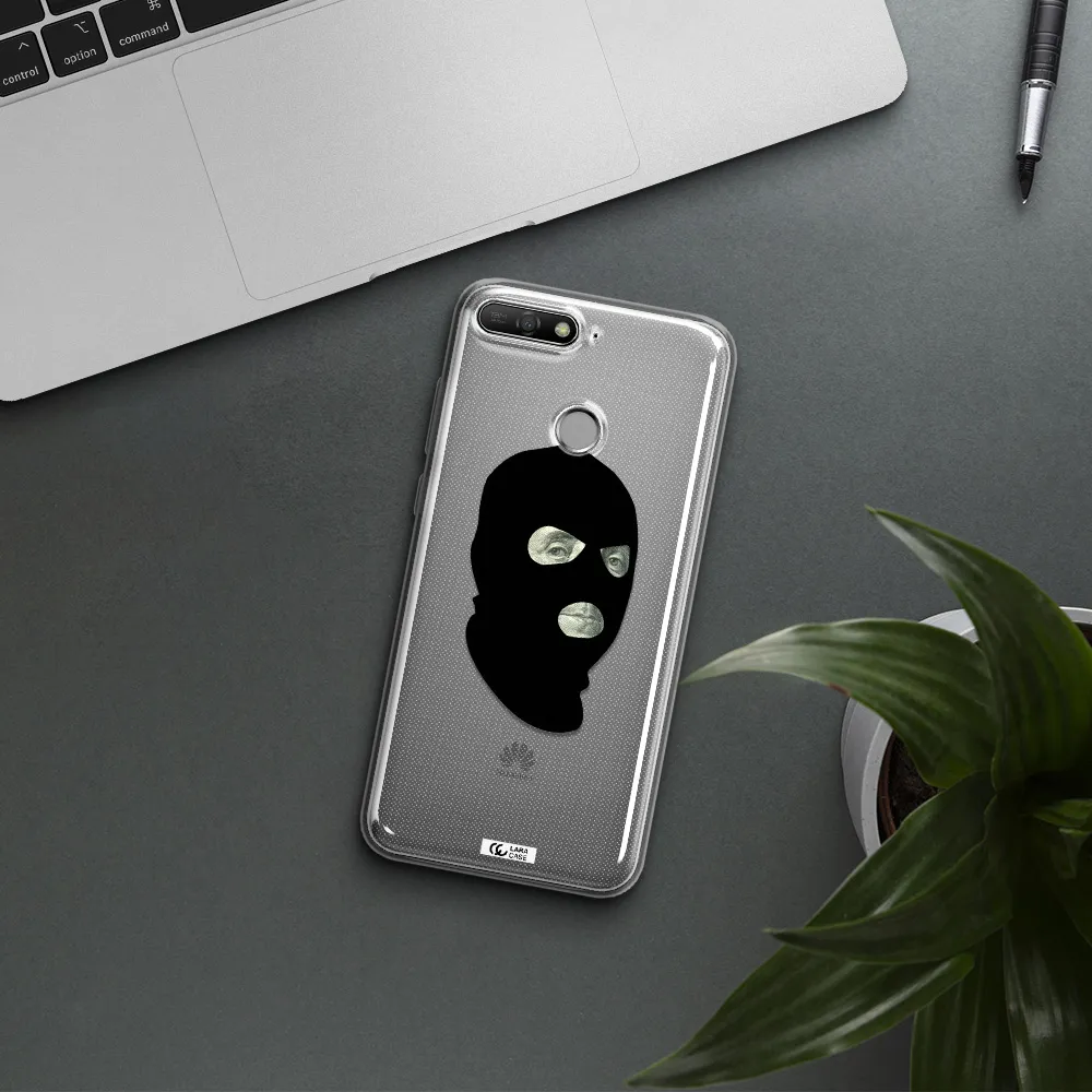 a person wearing a mask Huawei Y6 Prime 2018 Clear TPU Case
