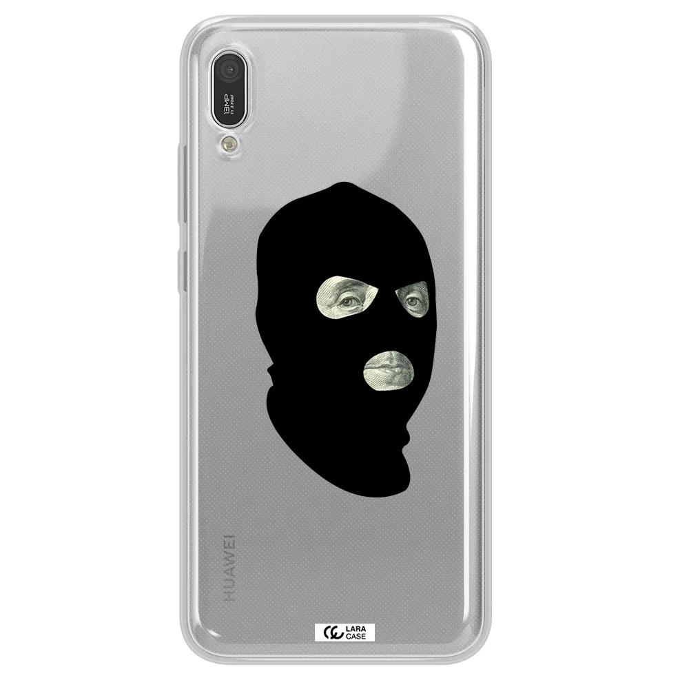 a person wearing a mask Huawei Y6 Pro 2019 Clear TPU Case