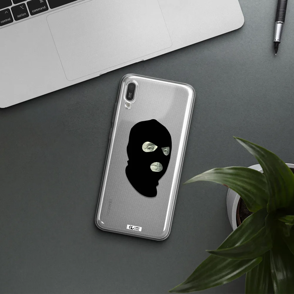 a person wearing a mask Huawei Y6 Pro 2019 Clear TPU Case