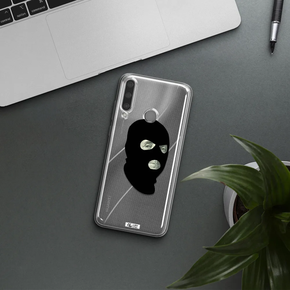 a person wearing a mask Huawei Y6P Clear TPU Case