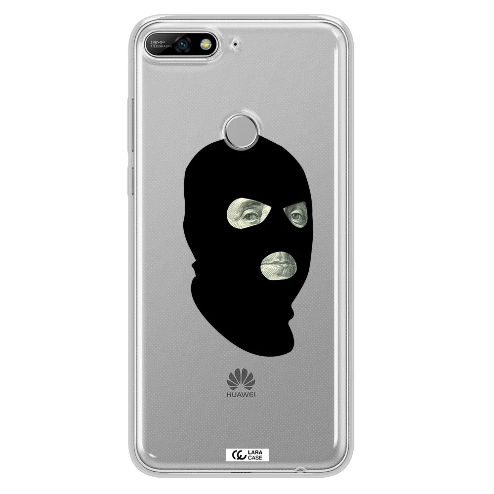 a person wearing a mask Huawei Y7 2018 Clear TPU Case