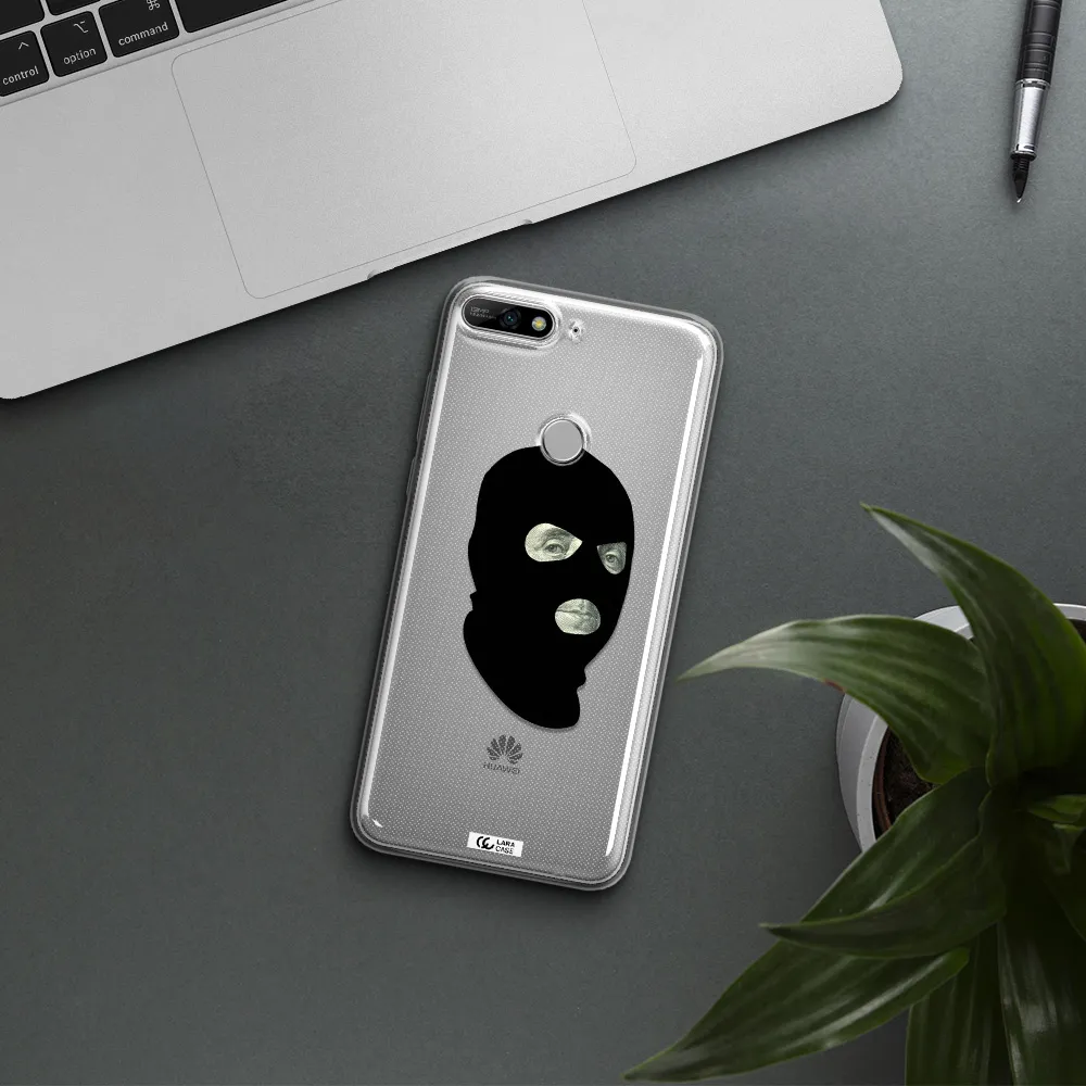 a person wearing a mask Huawei Y7 2018 Clear TPU Case