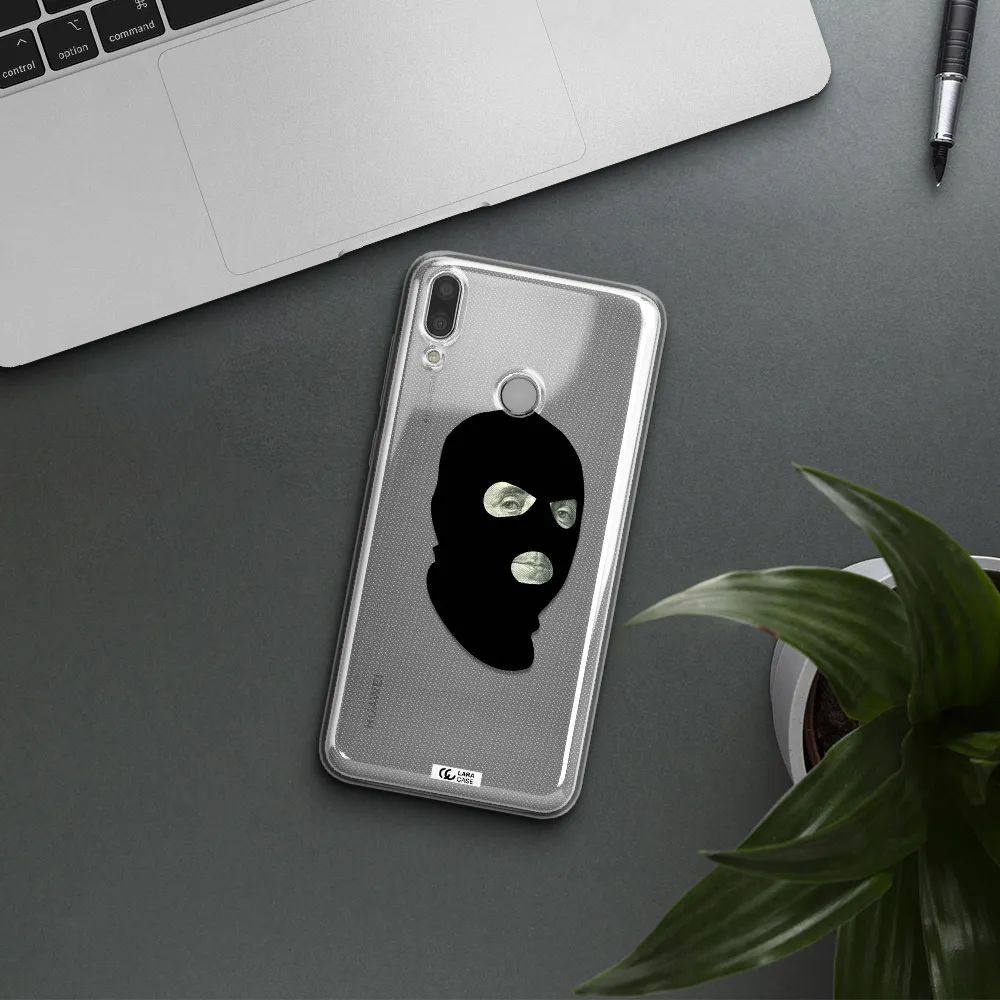 a person wearing a mask Huawei Y7 2019 Clear TPU Case
