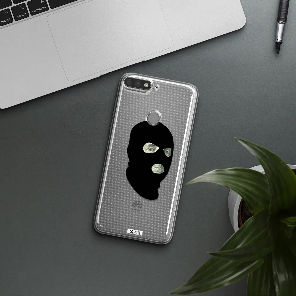 a person wearing a mask Huawei Y7 Prime 2018 Clear TPU Case