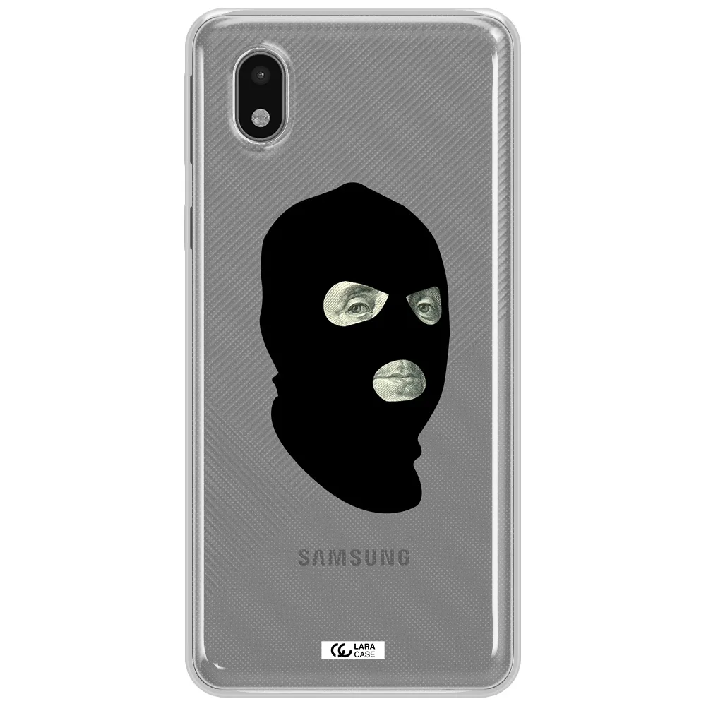 A Person Wearing A Mask Samsung A01 Core Clear Tpu Case