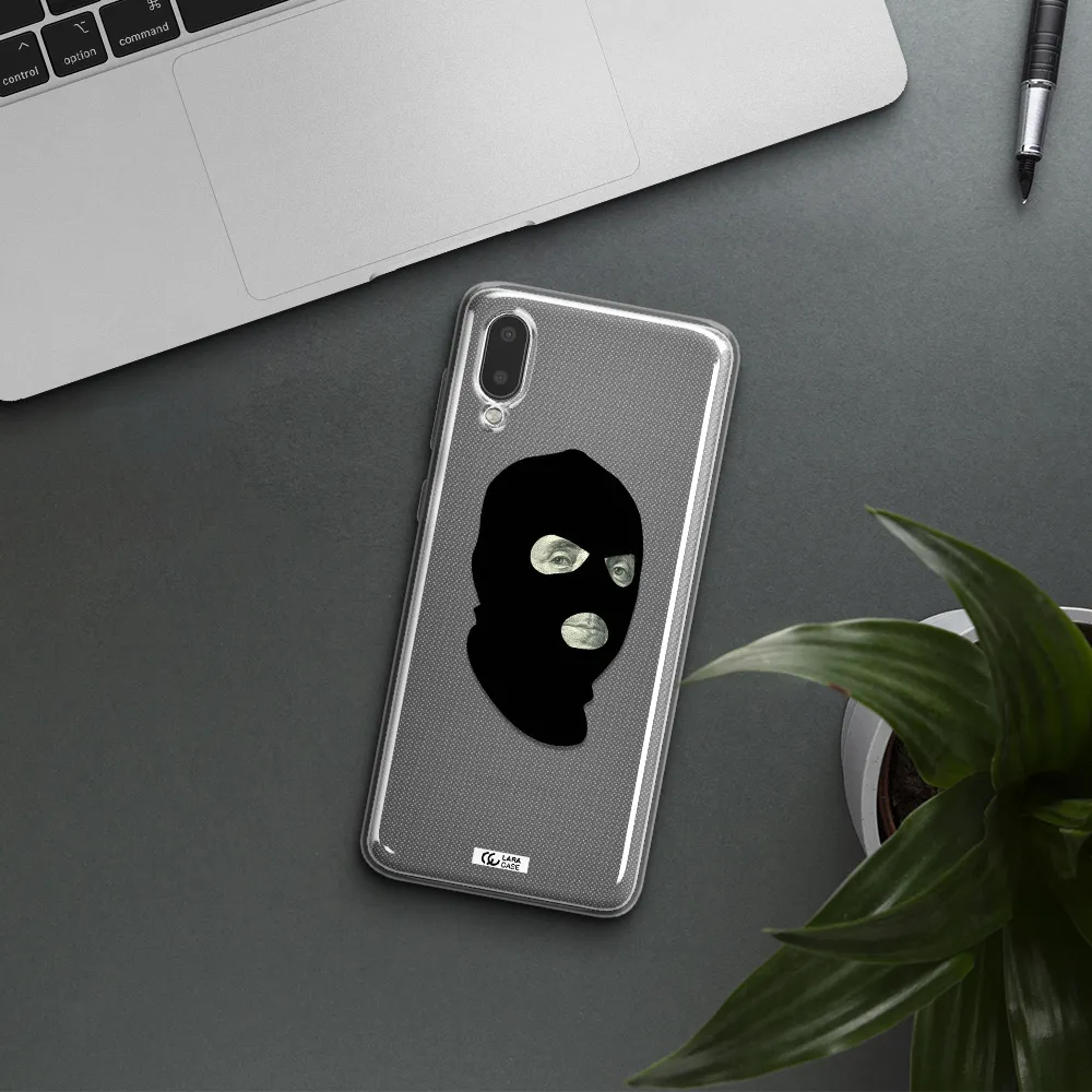 a person wearing a mask Samsung A02 Clear TPU Case
