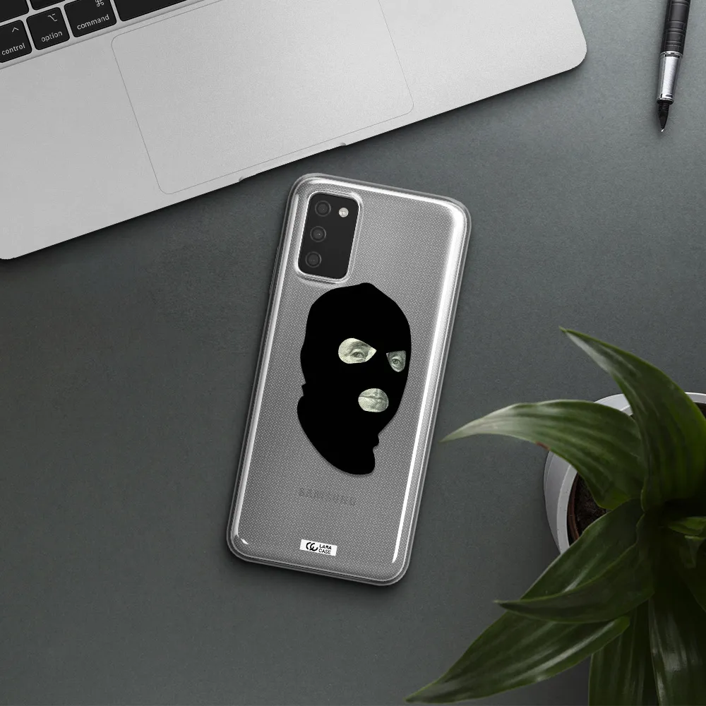 a person wearing a mask Samsung A03S Clear TPU Case