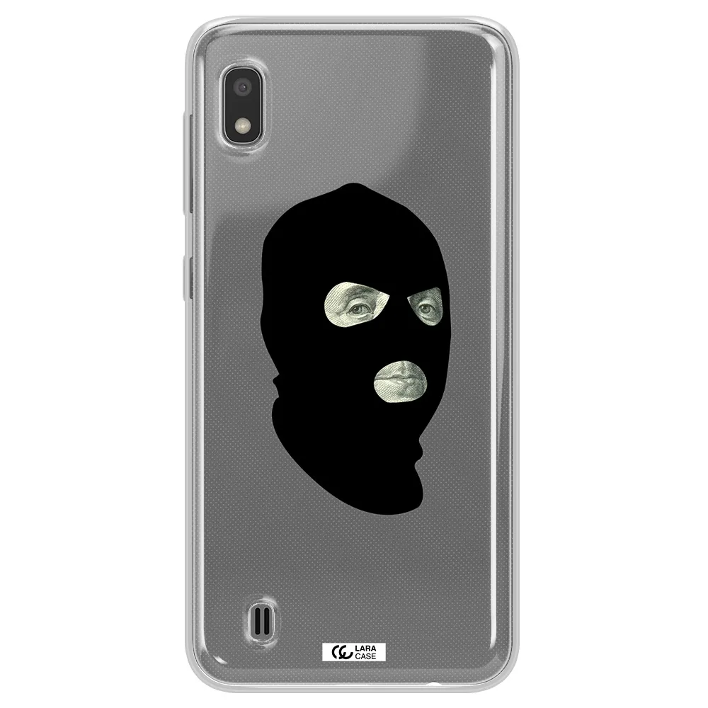 a person wearing a mask Samsung A10 Clear TPU Case