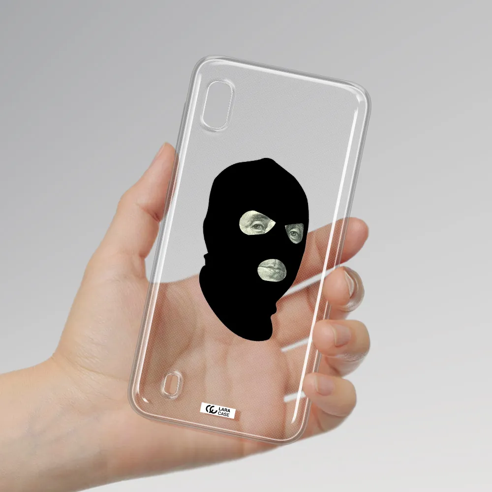 a person wearing a mask Samsung A10 Clear TPU Case