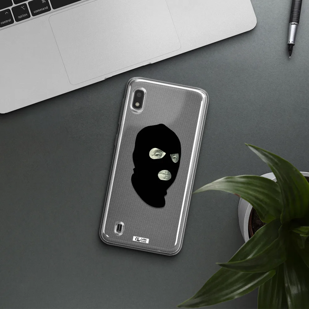 a person wearing a mask Samsung A10 Clear TPU Case