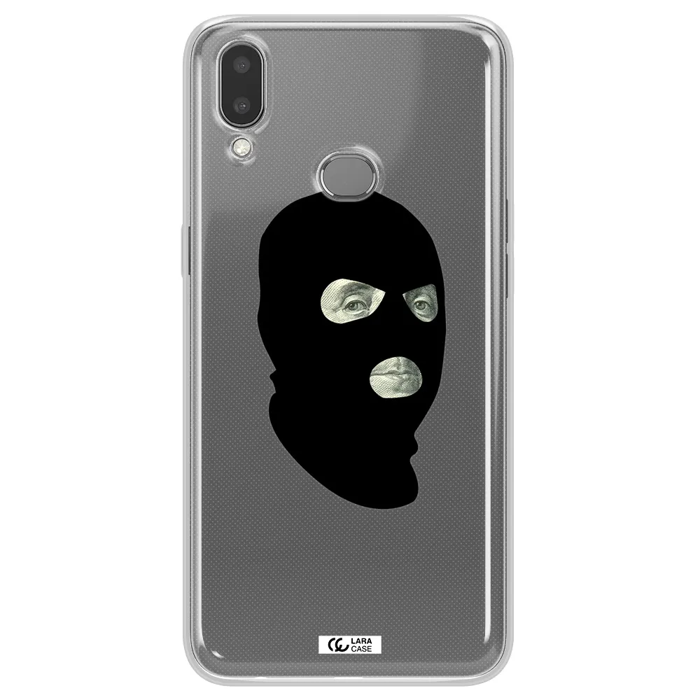 a person wearing a mask Samsung A10S Clear TPU Case