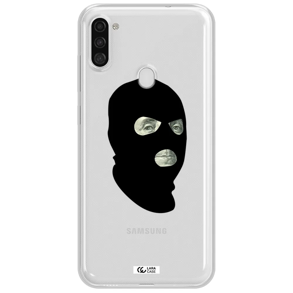 a person wearing a mask Samsung A11 Clear TPU Case
