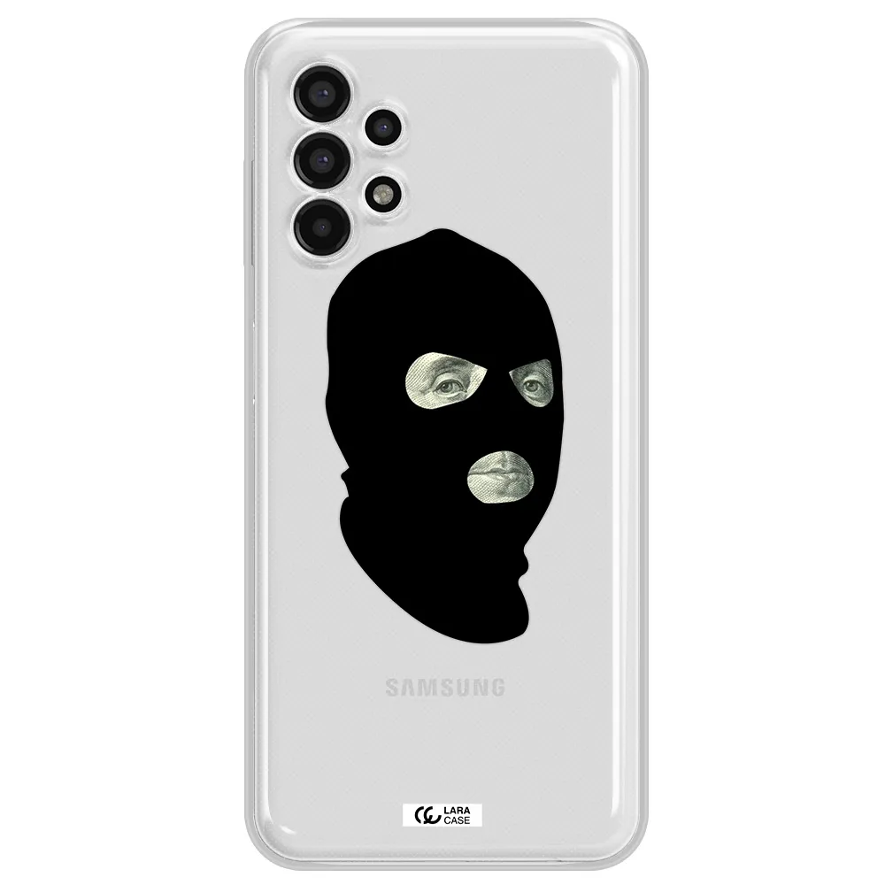 a person wearing a mask Samsung A13 4g Clear TPU Case