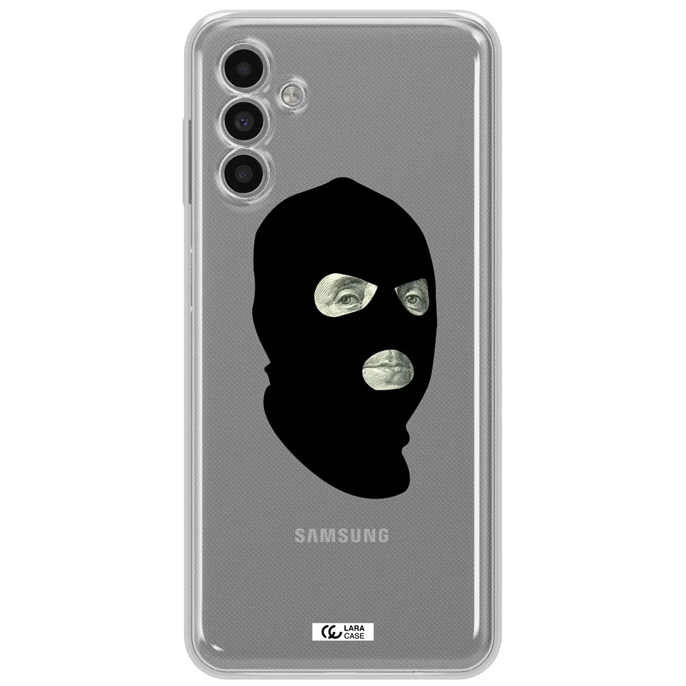 A Person Wearing A Mask Samsung A13 5G Clear Tpu Case