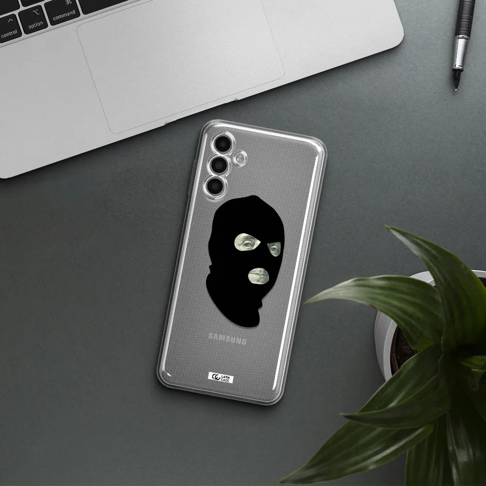 A Person Wearing A Mask Samsung A13 5G Clear Tpu Case