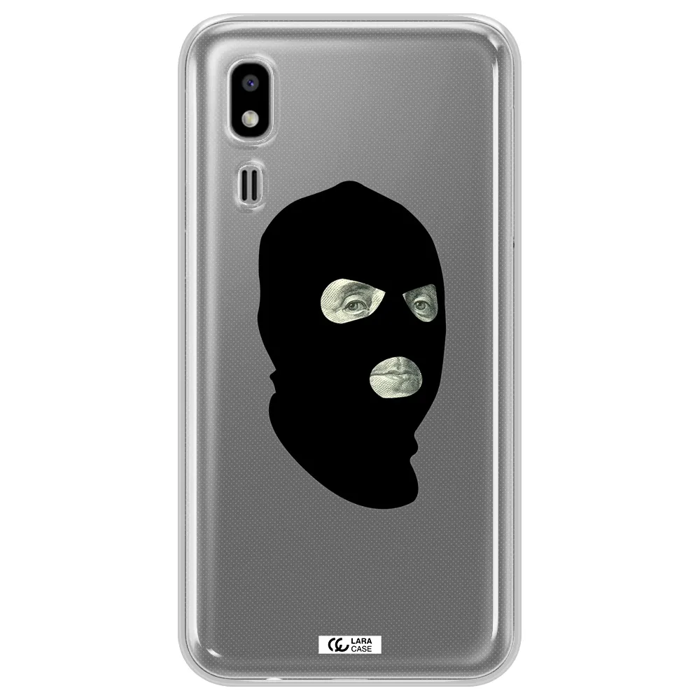 a person wearing a mask Samsung A2 Core Clear TPU Case