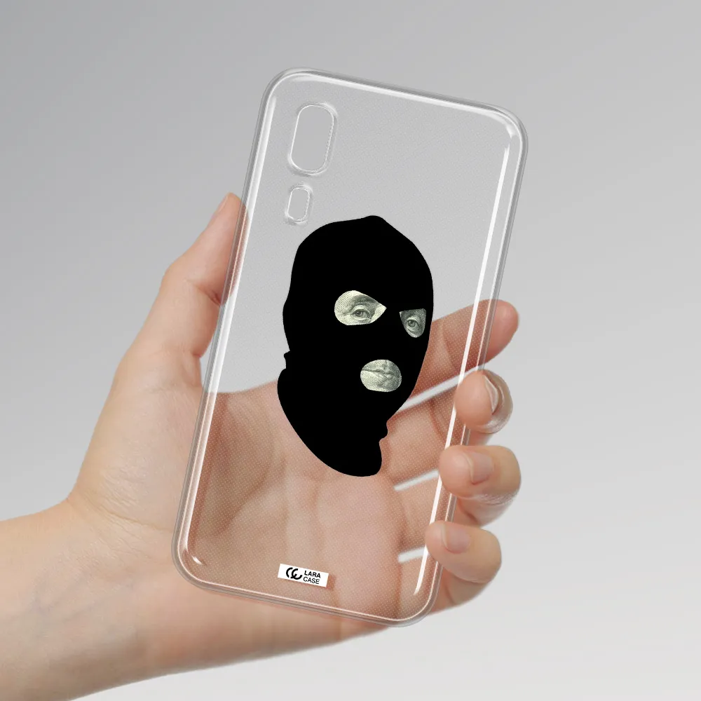 a person wearing a mask Samsung A2 Core Clear TPU Case