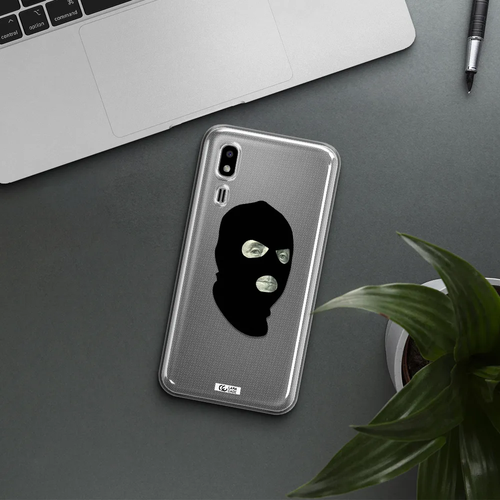 a person wearing a mask Samsung A2 Core Clear TPU Case