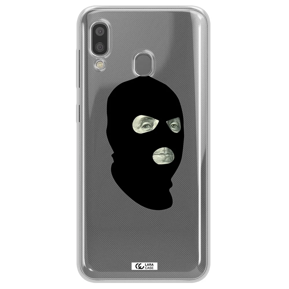 a person wearing a mask Samsung A20 Clear TPU Case