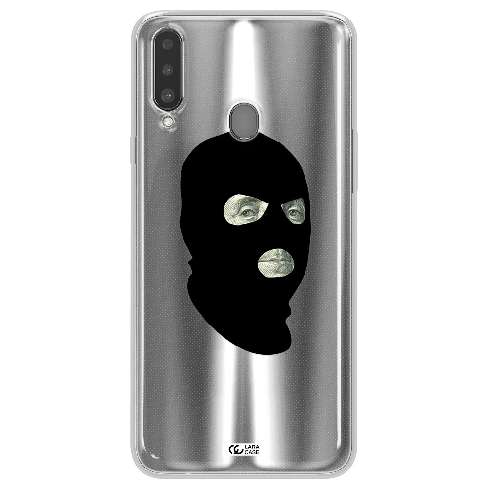 a person wearing a mask Samsung A20S Clear TPU Case