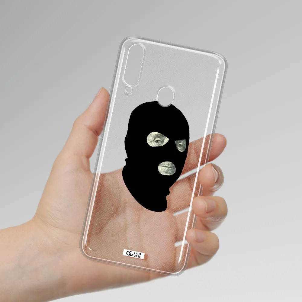 a person wearing a mask Samsung A20S Clear TPU Case