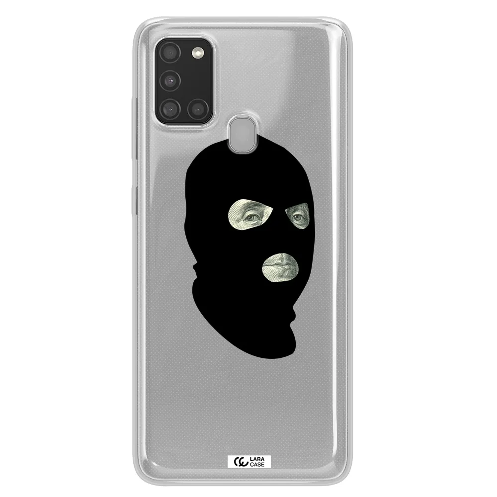 a person wearing a mask Samsung A21S Clear TPU Case