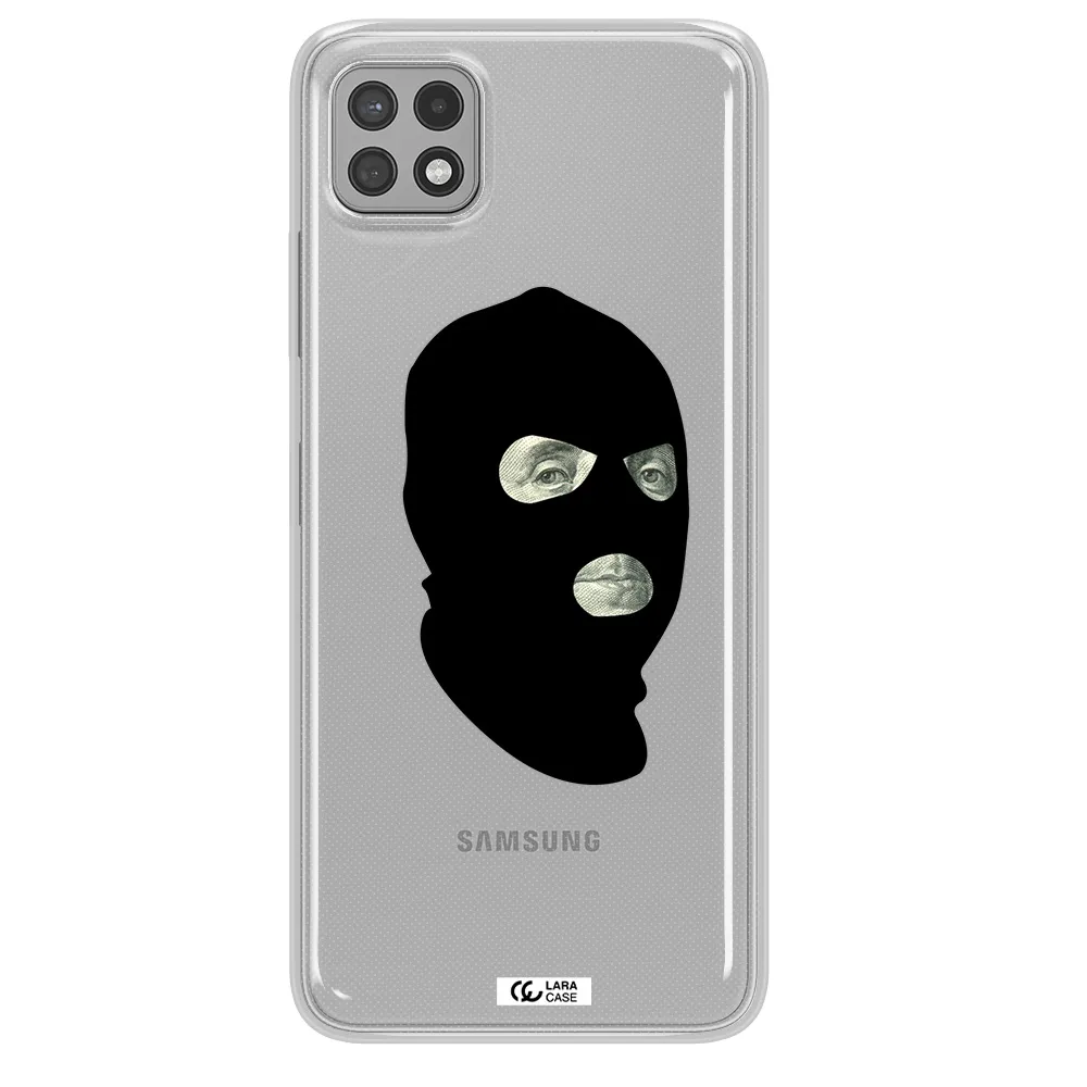 a person wearing a mask Samsung A22 5g Clear TPU Case
