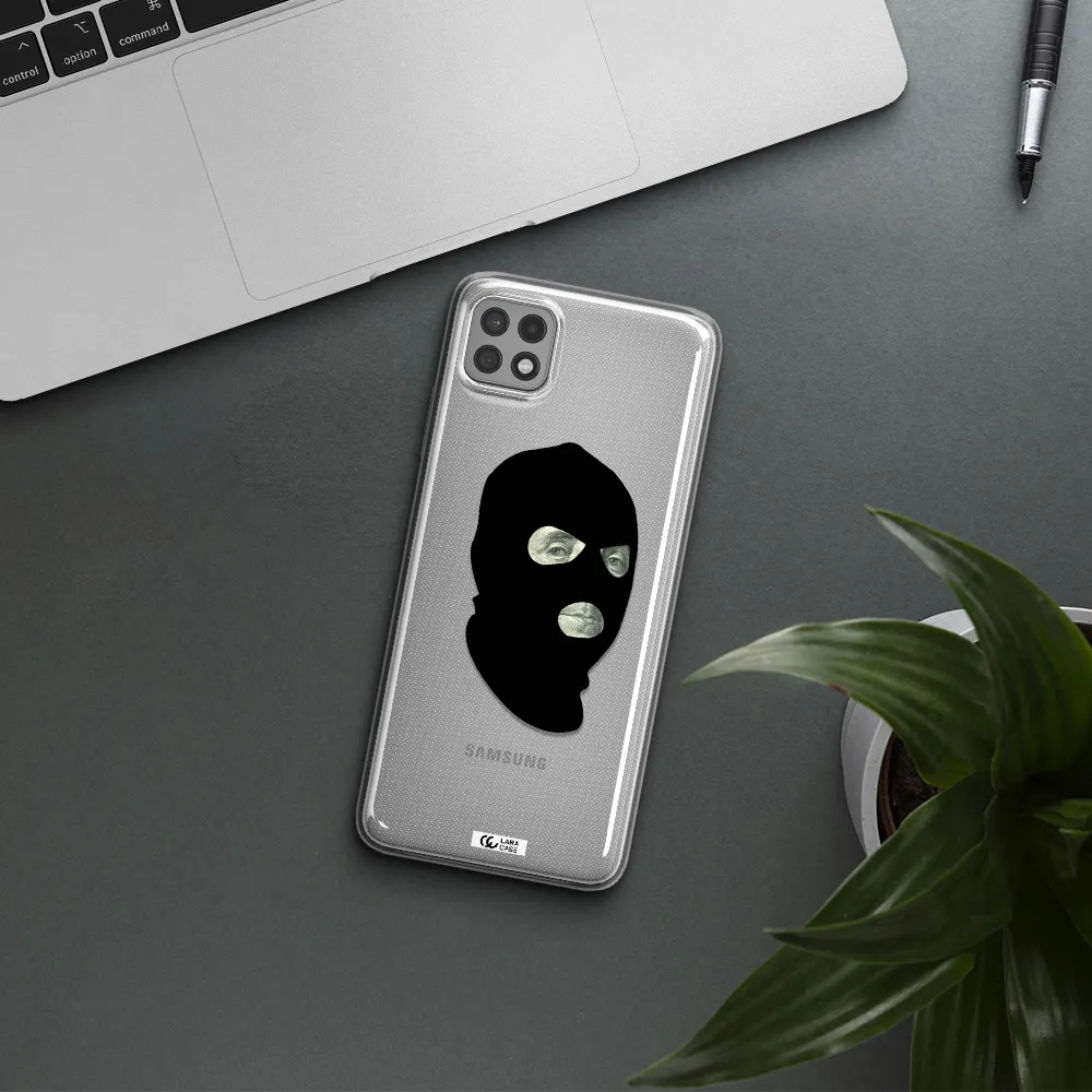 a person wearing a mask Samsung A22 5g Clear TPU Case