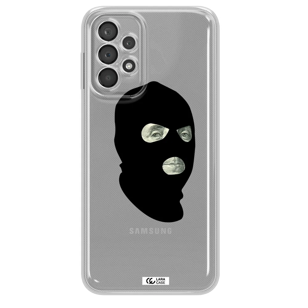 A Person Wearing A Mask Samsung A23 5G Clear Tpu Case