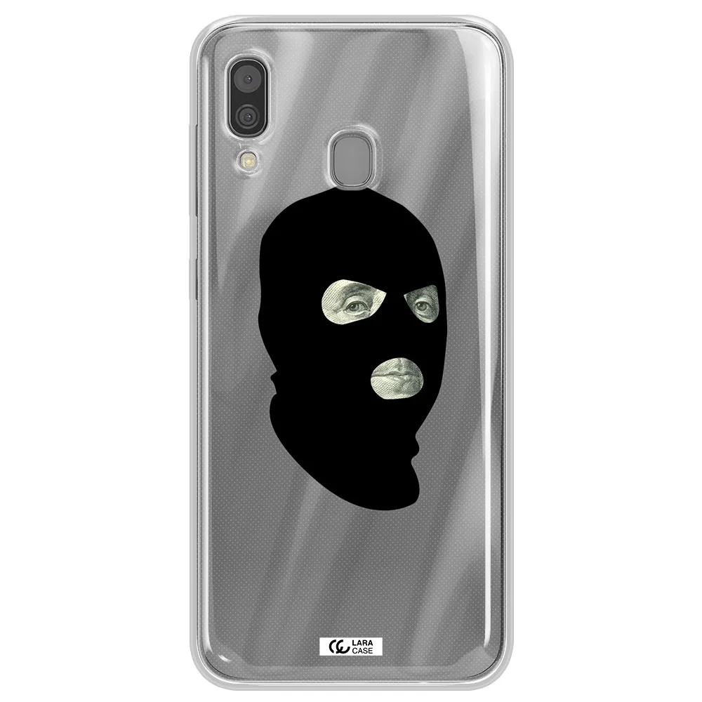 a person wearing a mask Samsung A30 Clear TPU Case