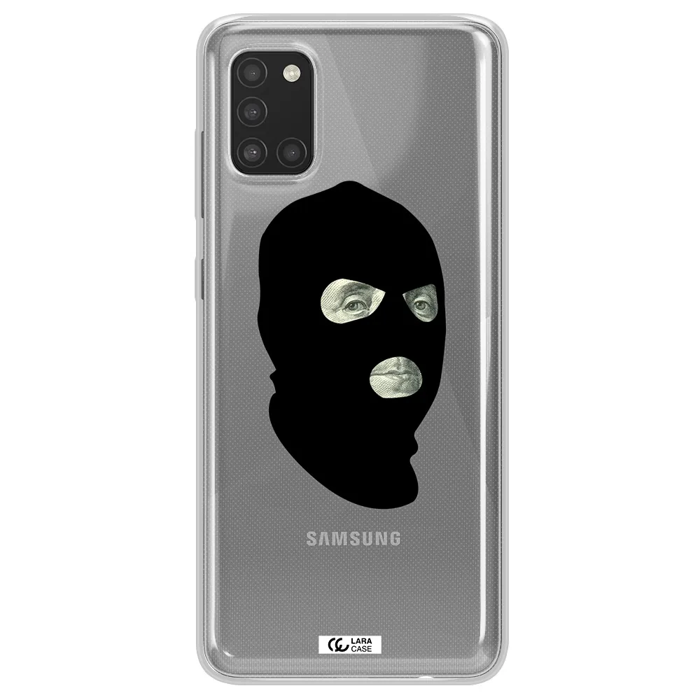 a person wearing a mask Samsung A31 Clear TPU Case