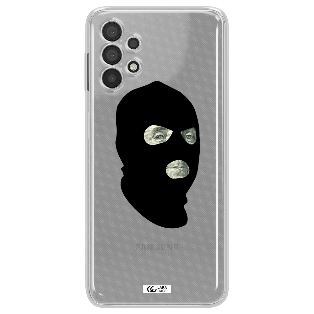 a person wearing a mask Samsung A32 Clear TPU Case