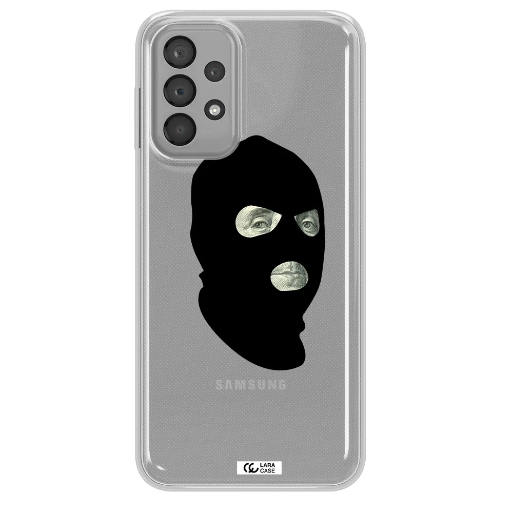 a person wearing a mask Samsung A33 Clear TPU Case