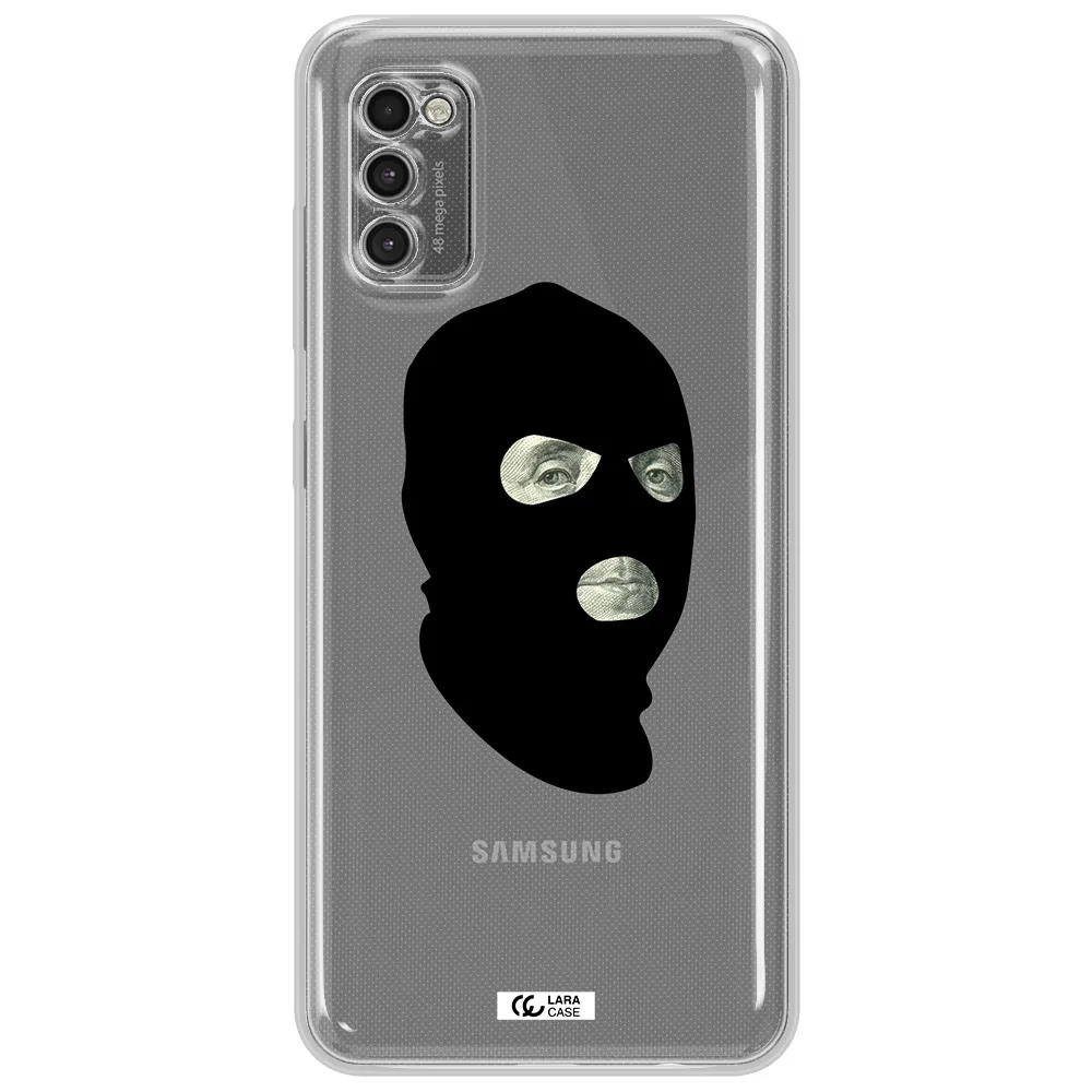 A Person Wearing A Mask Samsung A41 Clear Tpu Case