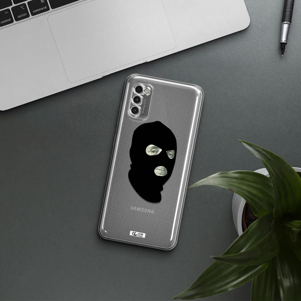 A Person Wearing A Mask Samsung A41 Clear Tpu Case