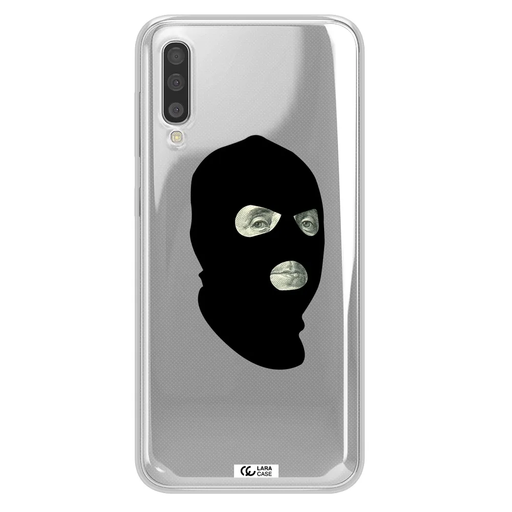 a person wearing a mask Samsung A50 Clear TPU Case