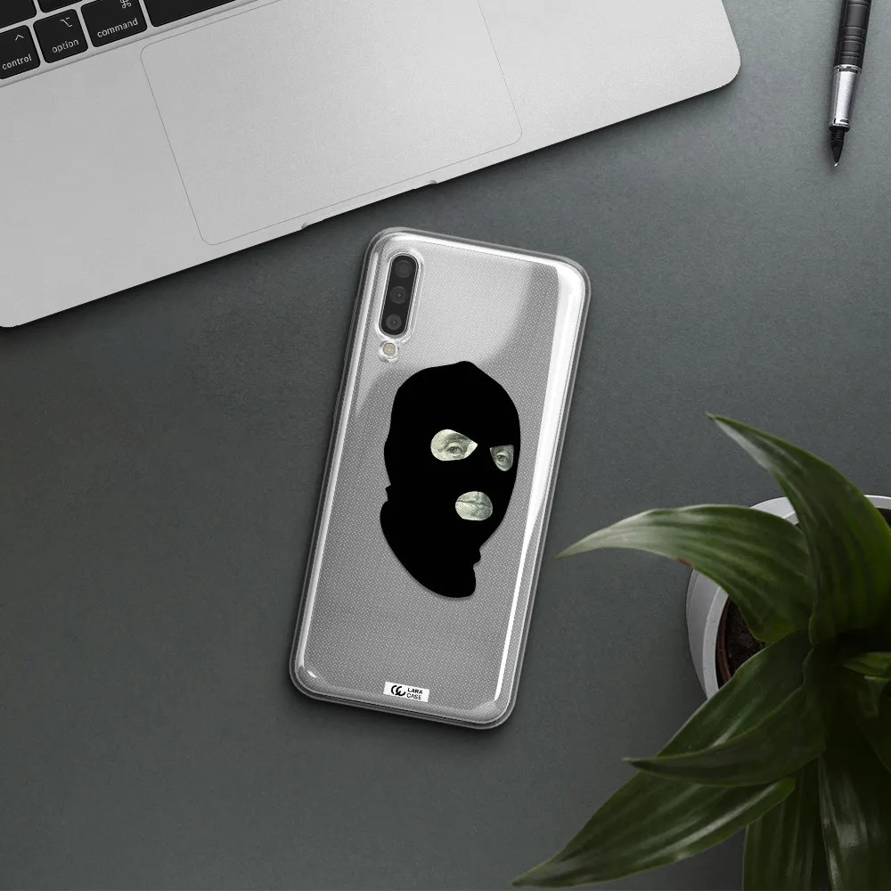 a person wearing a mask Samsung A50 Clear TPU Case