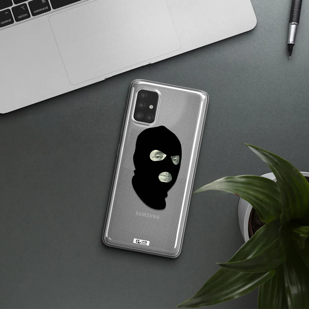 a person wearing a mask Samsung A51 Clear TPU Case