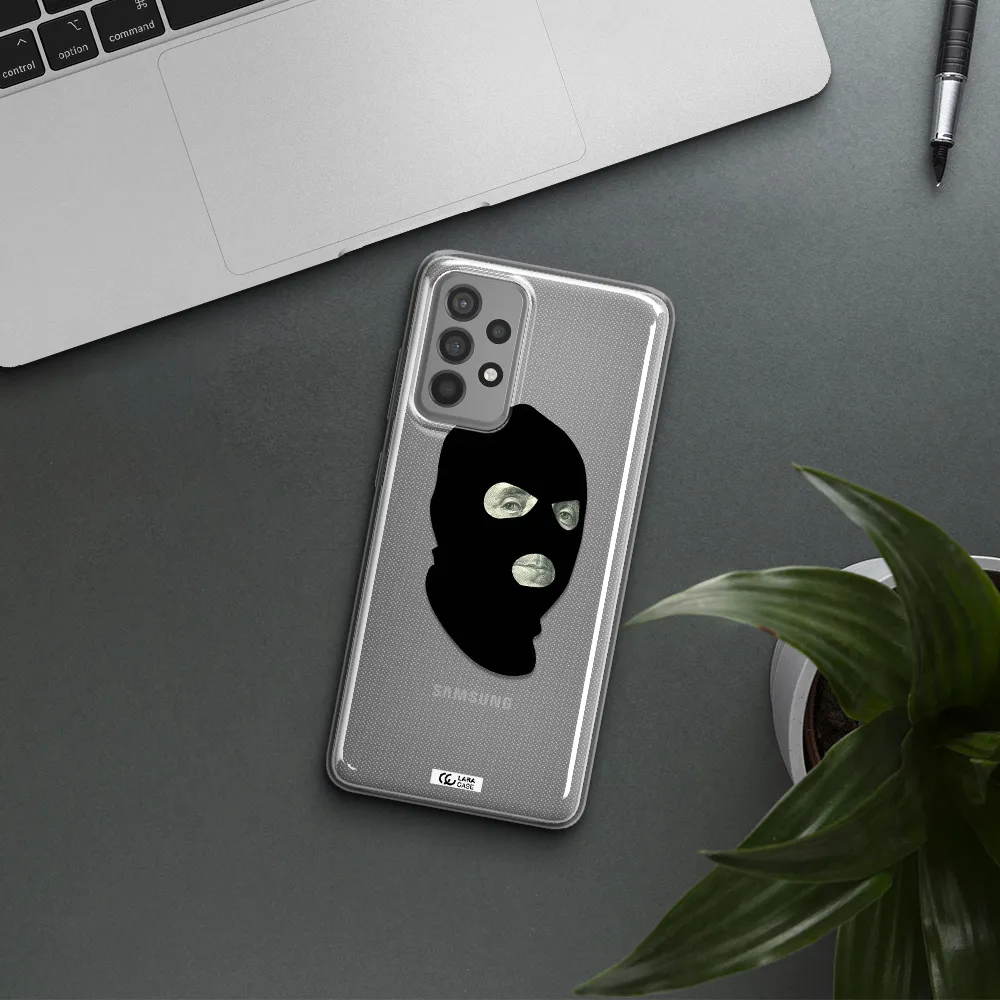a person wearing a mask Samsung A52 Clear TPU Case