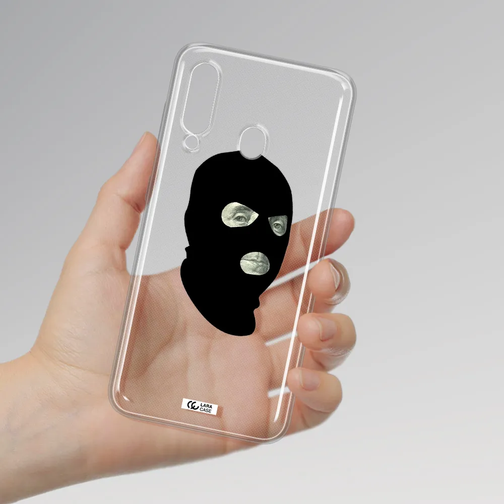 a person wearing a mask Samsung A60 Clear TPU Case