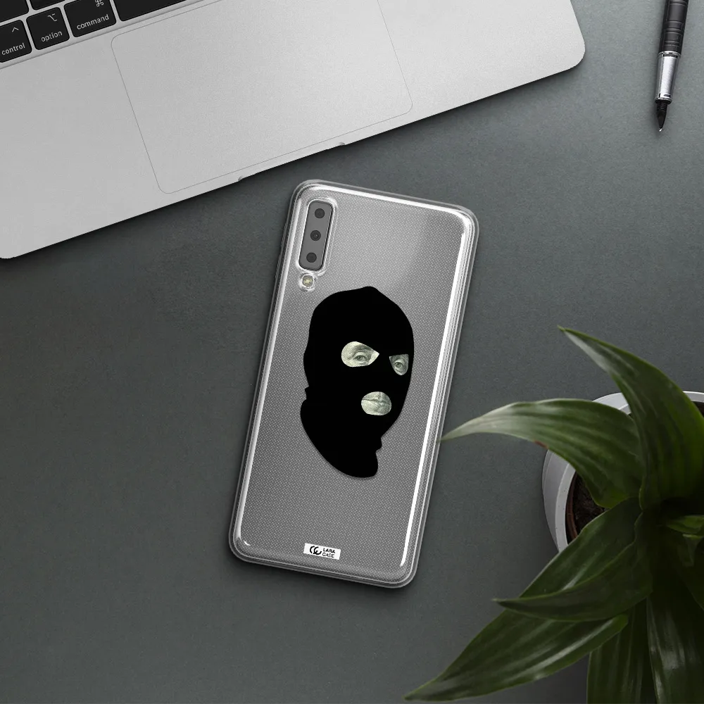 a person wearing a mask Samsung A7 2018 Clear TPU Case