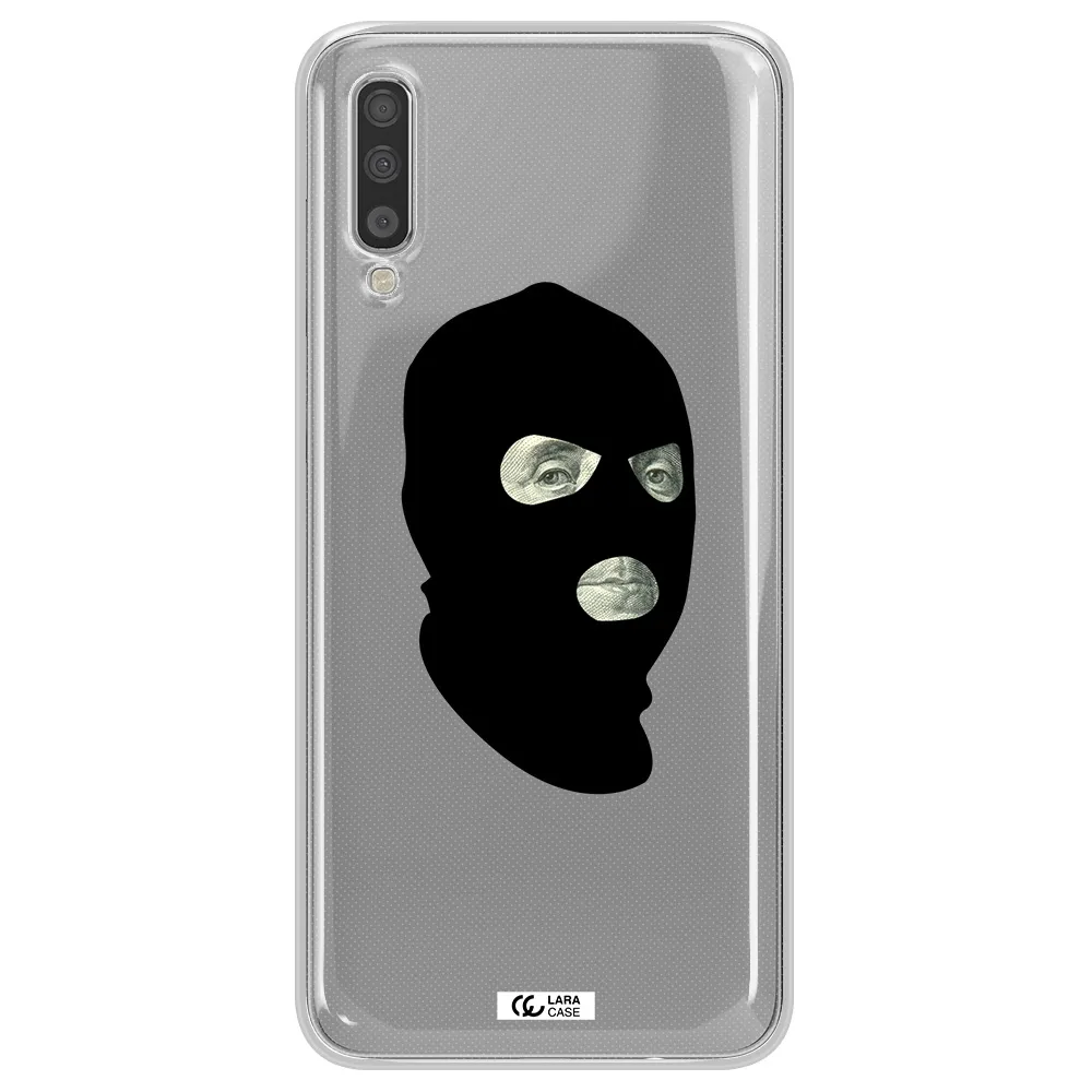 A Person Wearing A Mask Samsung A70S Clear Tpu Case