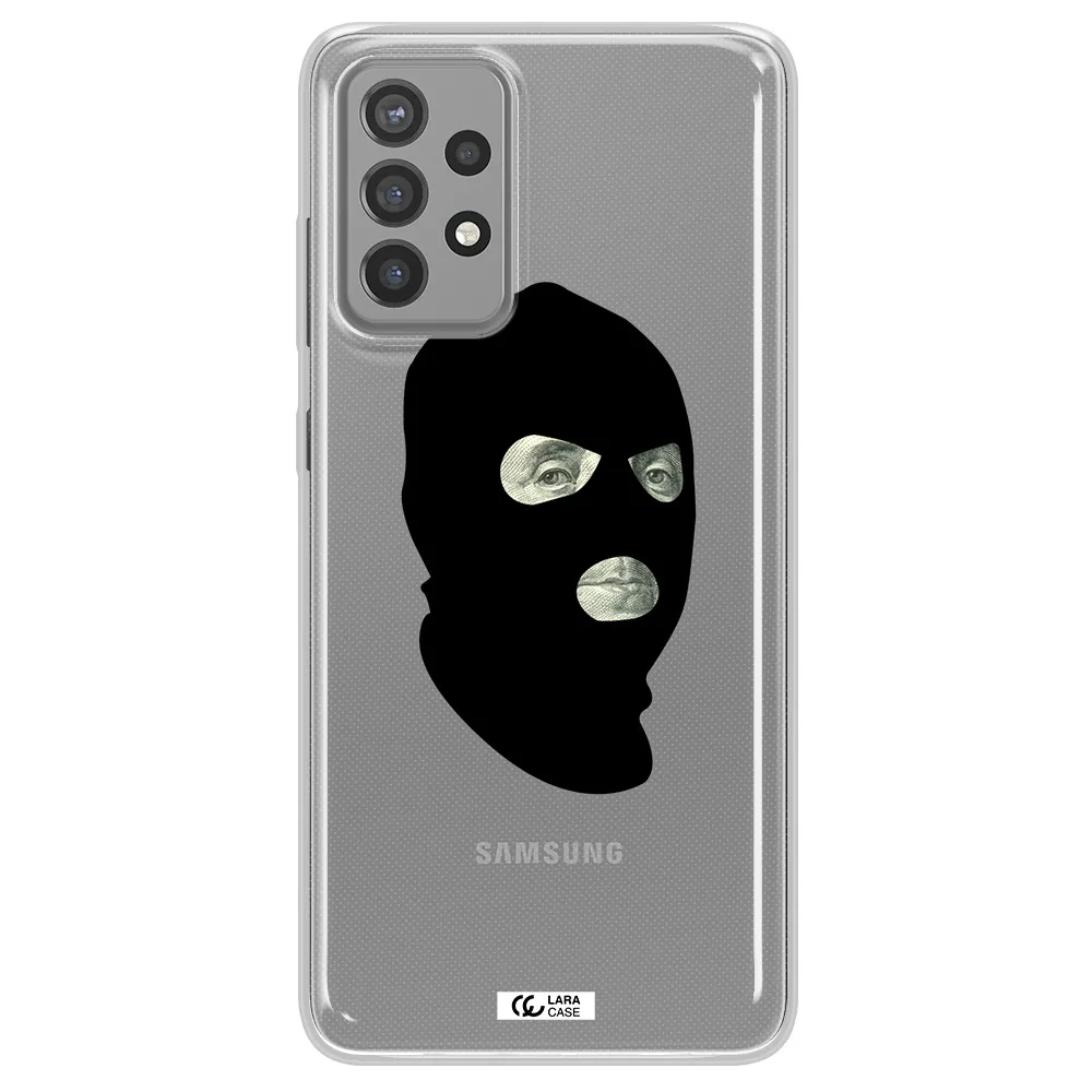a person wearing a mask Samsung A72 Clear TPU Case