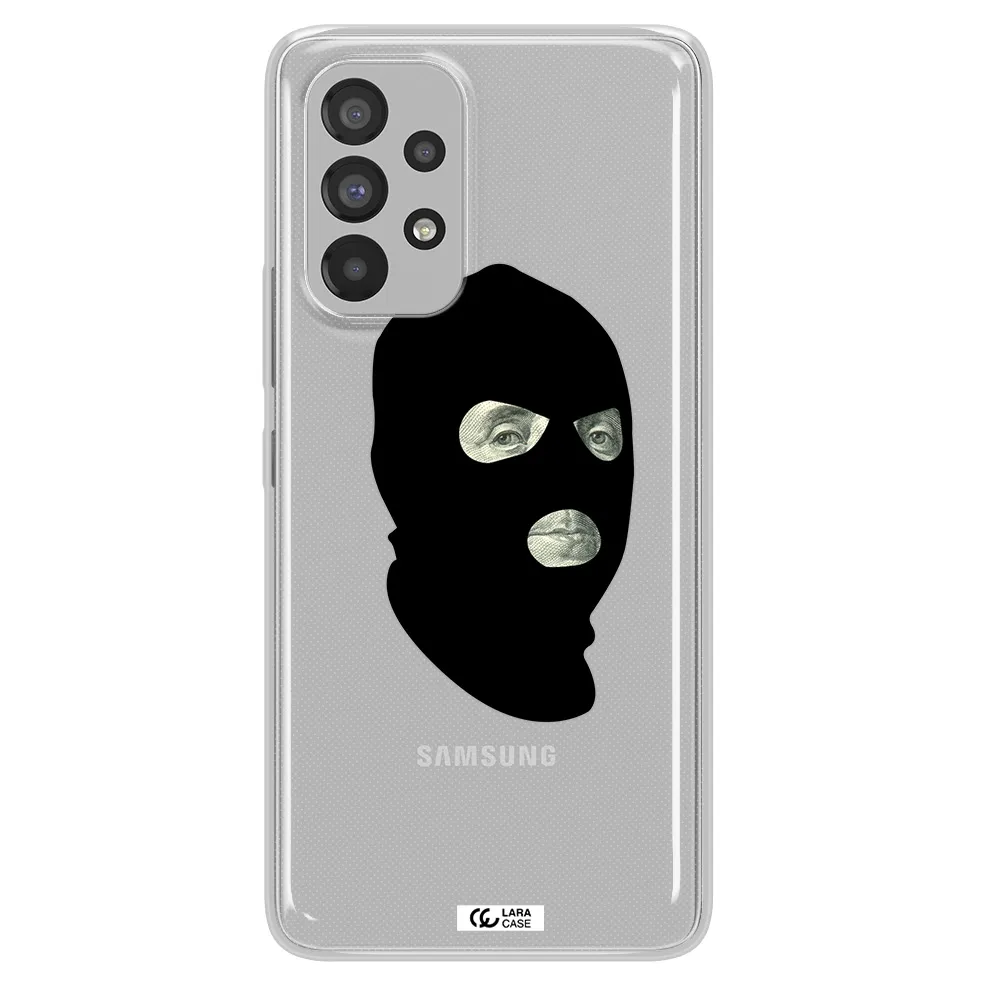 a person wearing a mask Samsung A73 Clear TPU Case