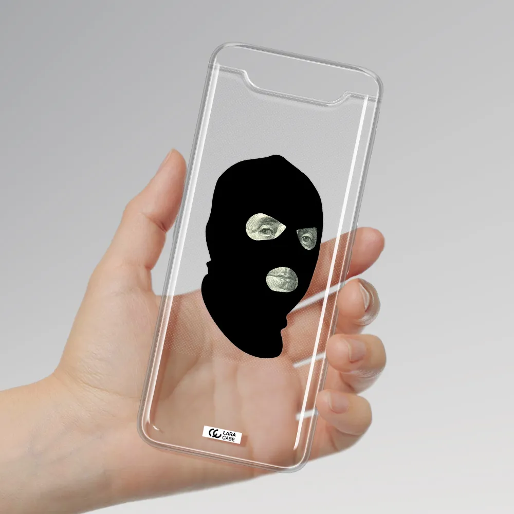 a person wearing a mask Samsung A80 Clear TPU Case