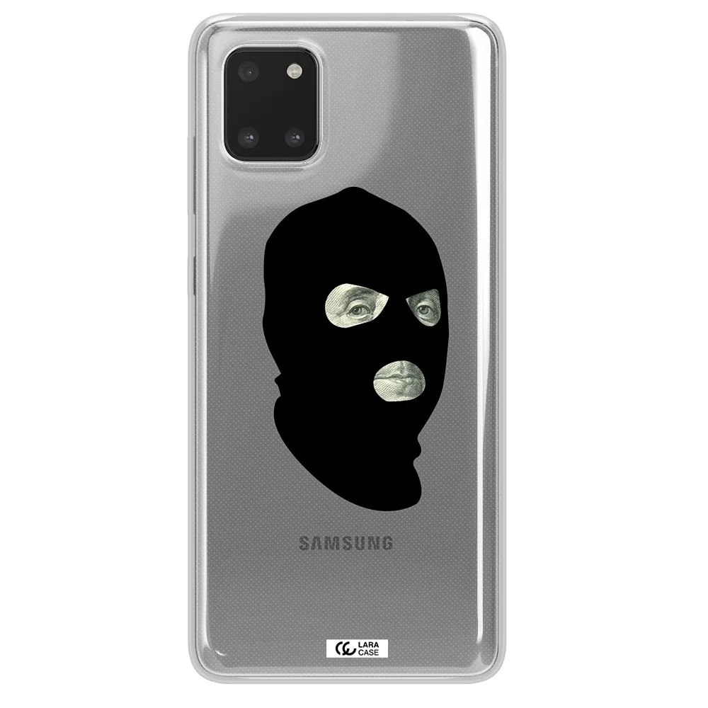 a person wearing a mask Samsung A81 Clear TPU Case