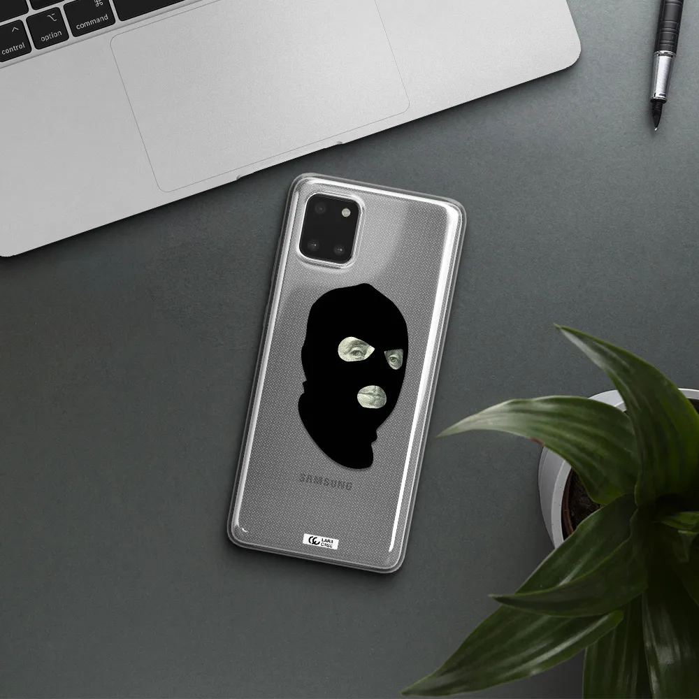 a person wearing a mask Samsung A81 Clear TPU Case