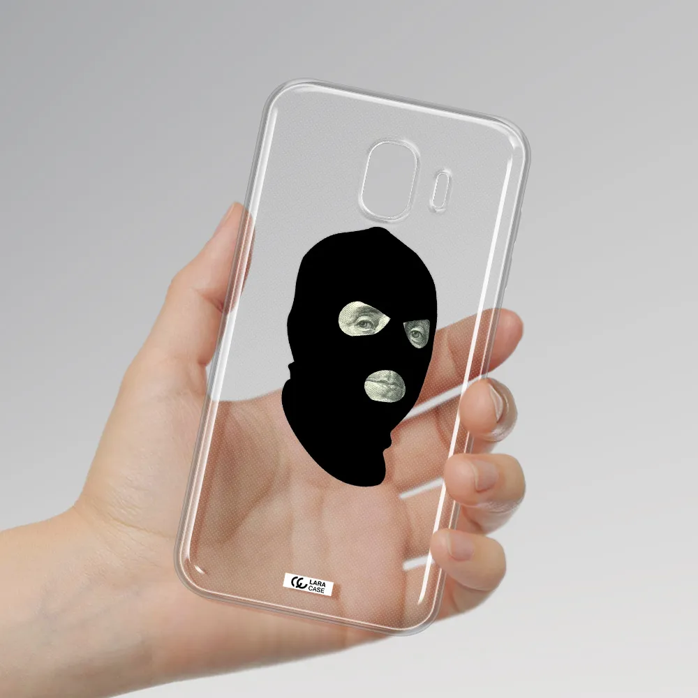 a person wearing a mask Samsung J4 Clear TPU Case
